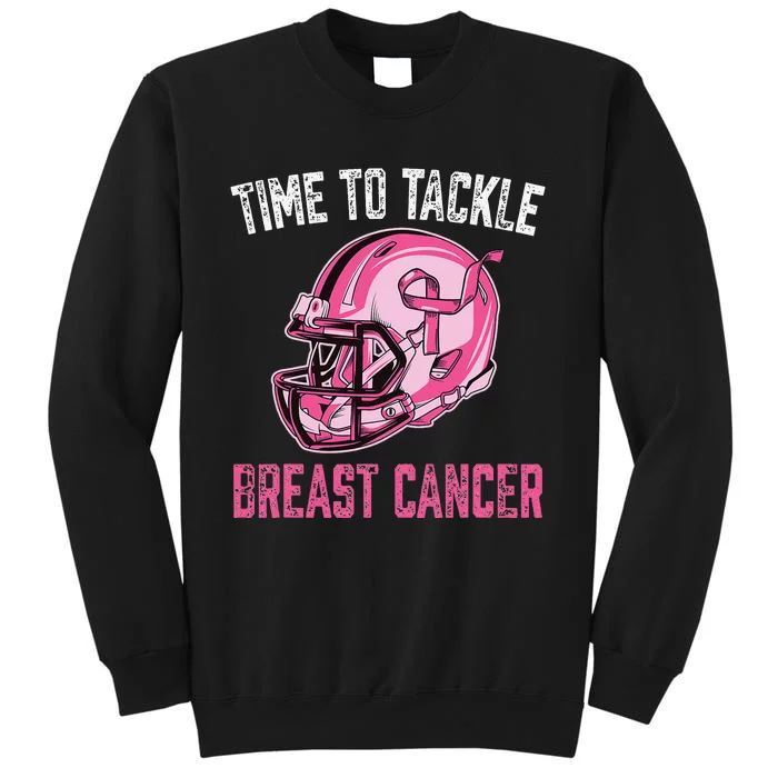 Tackle Breast Cancer Football Helmet Pink Ribbon Awareness Sweatshirt