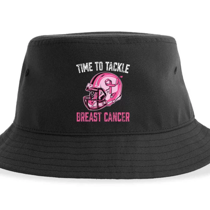 Tackle Breast Cancer Football Helmet Pink Ribbon Awareness Sustainable Bucket Hat