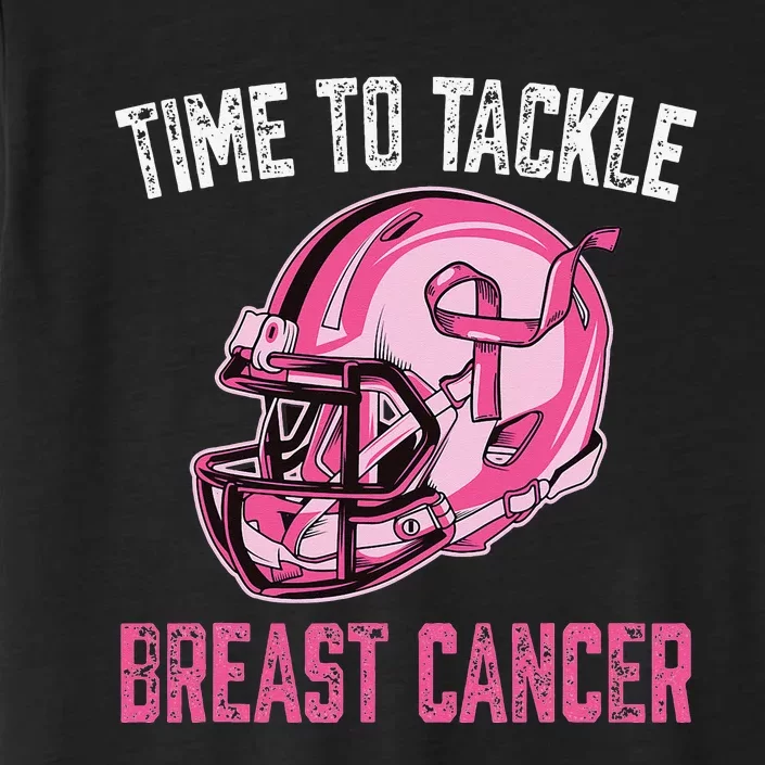 Tackle Breast Cancer Football Helmet Pink Ribbon Awareness ChromaSoft Performance T-Shirt