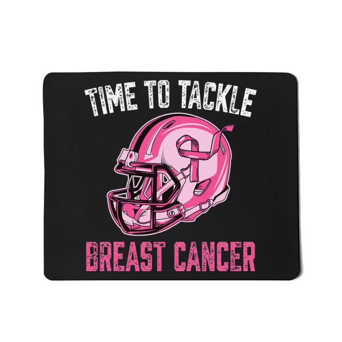 Tackle Breast Cancer Football Helmet Pink Ribbon Awareness Mousepad