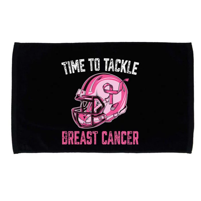 Tackle Breast Cancer Football Helmet Pink Ribbon Awareness Microfiber Hand Towel