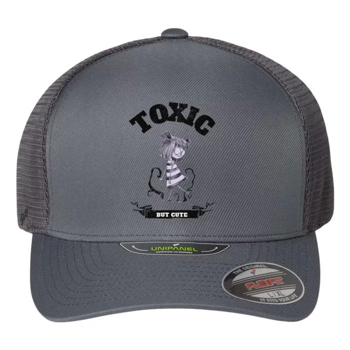 Toxic But Cute Creepy Funny Halloween Graphic Flexfit Unipanel Trucker Cap