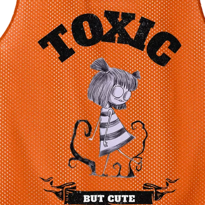 Toxic But Cute Creepy Funny Halloween Graphic Mesh Reversible Basketball Jersey Tank