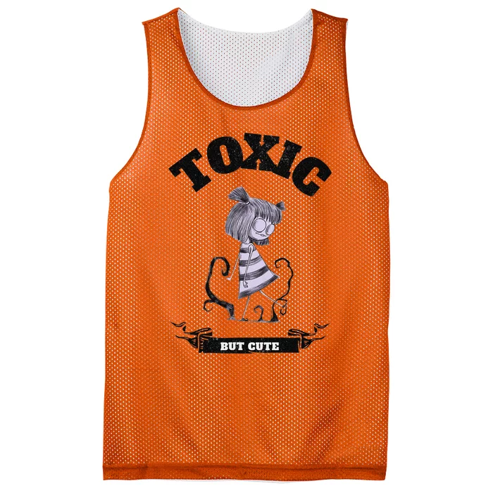 Toxic But Cute Creepy Funny Halloween Graphic Mesh Reversible Basketball Jersey Tank