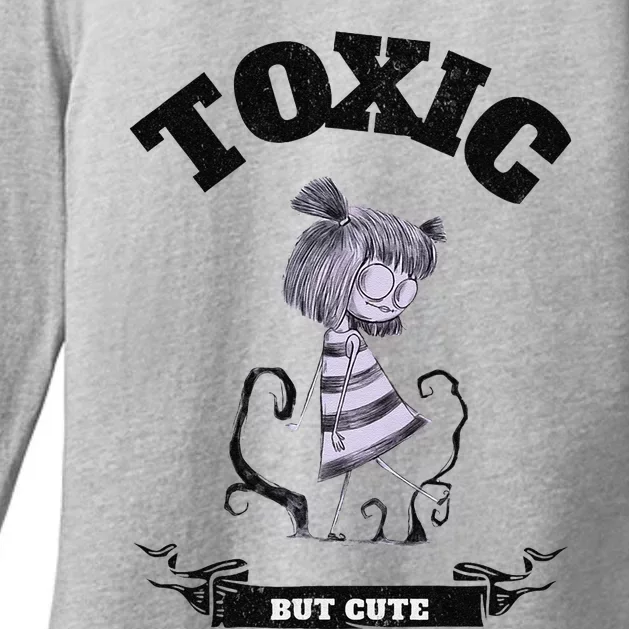 Toxic But Cute Creepy Funny Halloween Graphic Womens CVC Long Sleeve Shirt