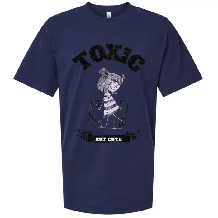 Toxic But Cute Creepy Funny Halloween Graphic Sueded Cloud Jersey T-Shirt