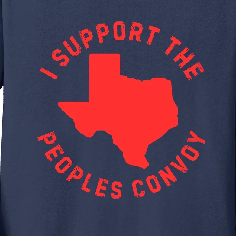 Texas Border Crisis Peoples Convoy Kids Long Sleeve Shirt