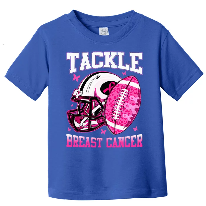 Tackle Breast Cancer Awareness Pink Ribbon Football Toddler T-Shirt