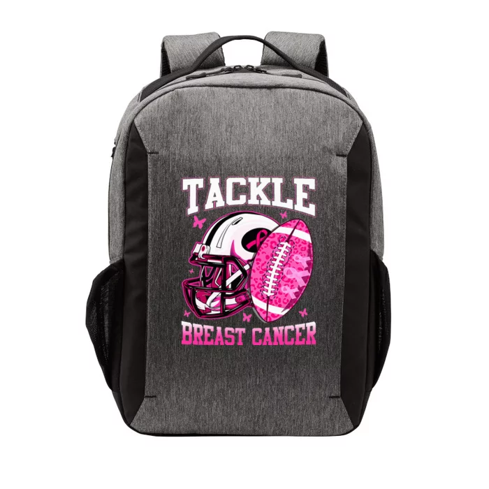 Tackle Breast Cancer Awareness Pink Ribbon Football Vector Backpack