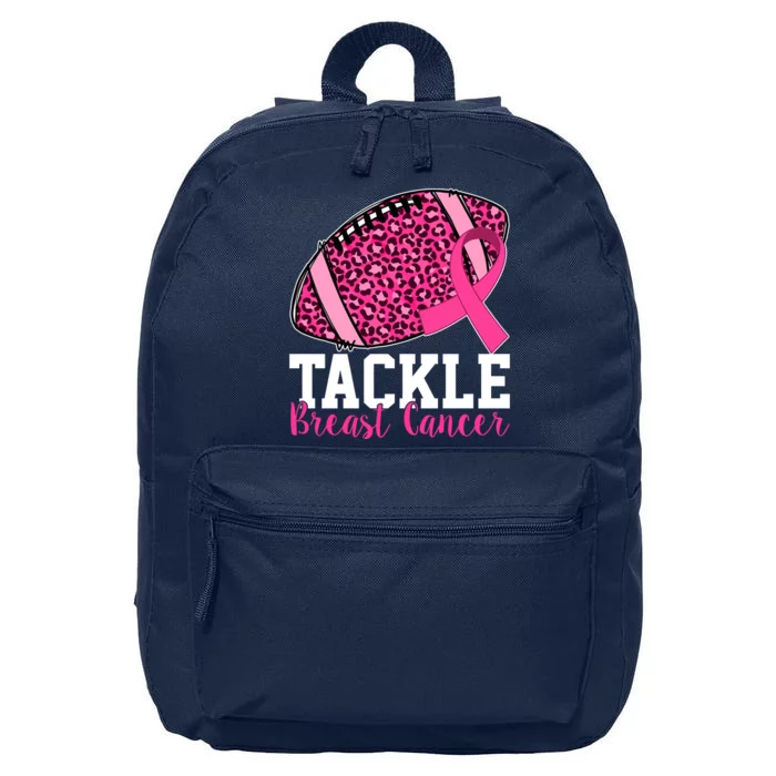 Tackle Breast Cancer Football Ribbon Awareness 16 in Basic Backpack