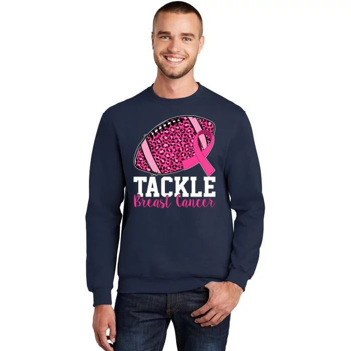 Tackle Breast Cancer Football Ribbon Awareness Tall Sweatshirt