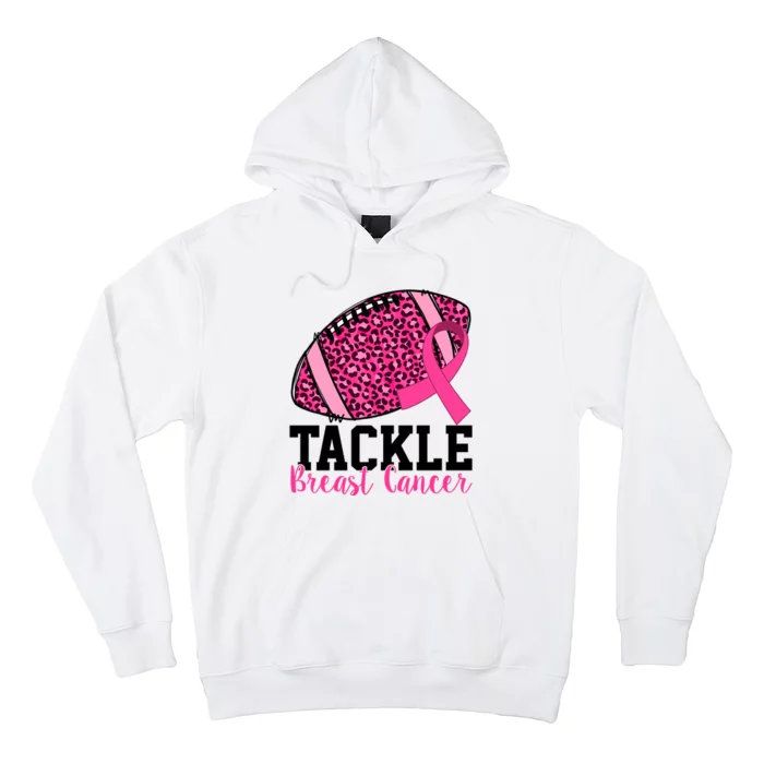 Tackle Breast Cancer Football Ribbon Awareness Hoodie