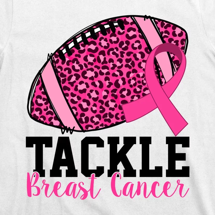 Tackle Breast Cancer Football Ribbon Awareness T-Shirt