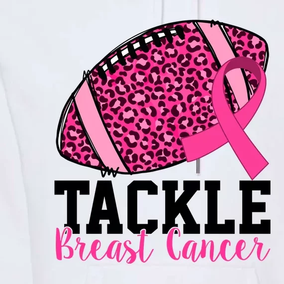 Tackle Breast Cancer Football Ribbon Awareness Premium Hoodie