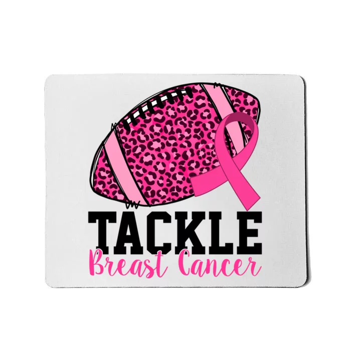 Tackle Breast Cancer Football Ribbon Awareness Mousepad