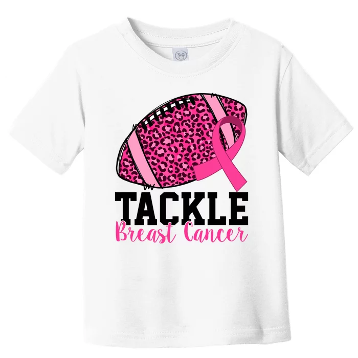 Tackle Breast Cancer Football Ribbon Awareness Toddler T-Shirt