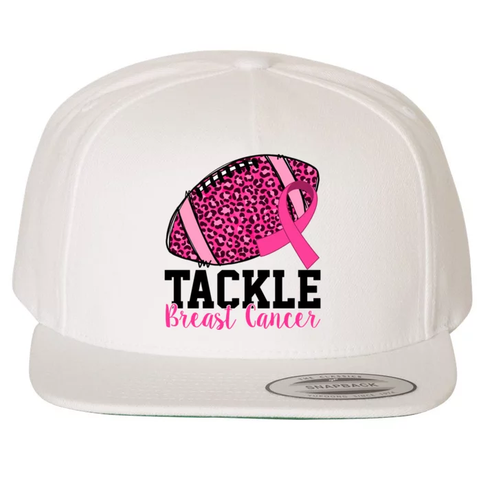 Tackle Breast Cancer Football Ribbon Awareness Wool Snapback Cap