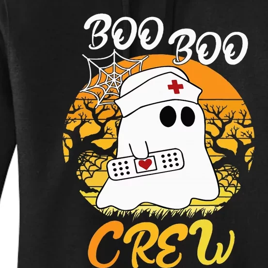 The Boo Crew Halloween Ghost The Boo Crew Nurse Women's Pullover Hoodie