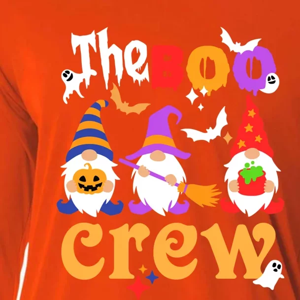 The Boo Crew Gnomes Gift Gnome Halloween Pumpkin Gift Cooling Performance Long Sleeve Crew