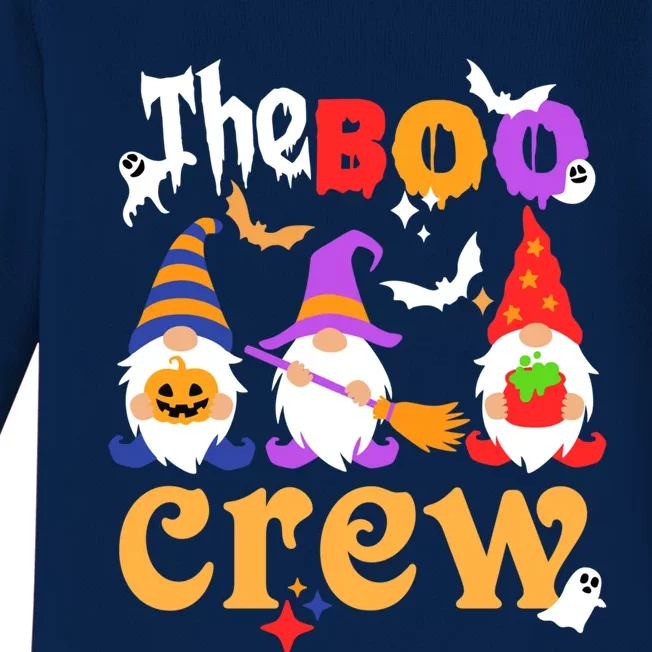 The Boo Crew Gnomes Gift Gnome Halloween Pumpkin Gift Baby Long Sleeve Bodysuit