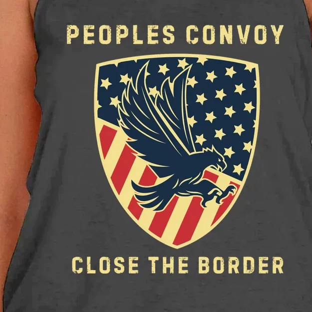 Texas Border Crisis Peoples Convoy Women's Knotted Racerback Tank