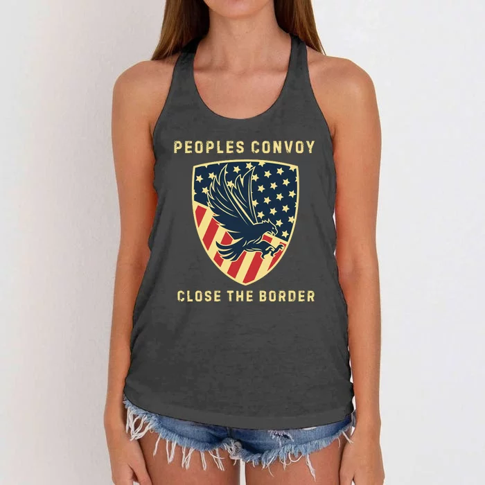 Texas Border Crisis Peoples Convoy Women's Knotted Racerback Tank