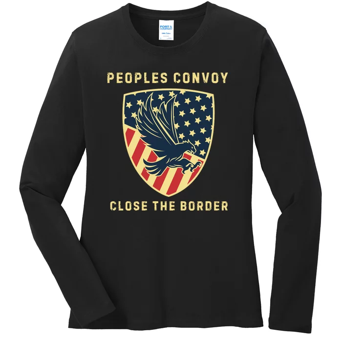 Texas Border Crisis Peoples Convoy Ladies Long Sleeve Shirt