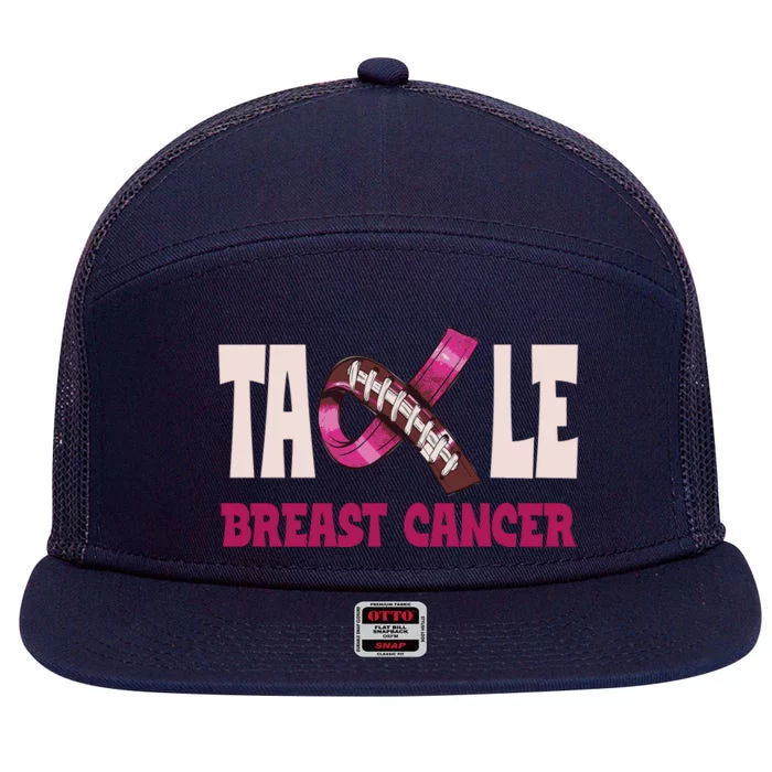 Tackle Breast Cancer Awareness Football 7 Panel Mesh Trucker Snapback Hat