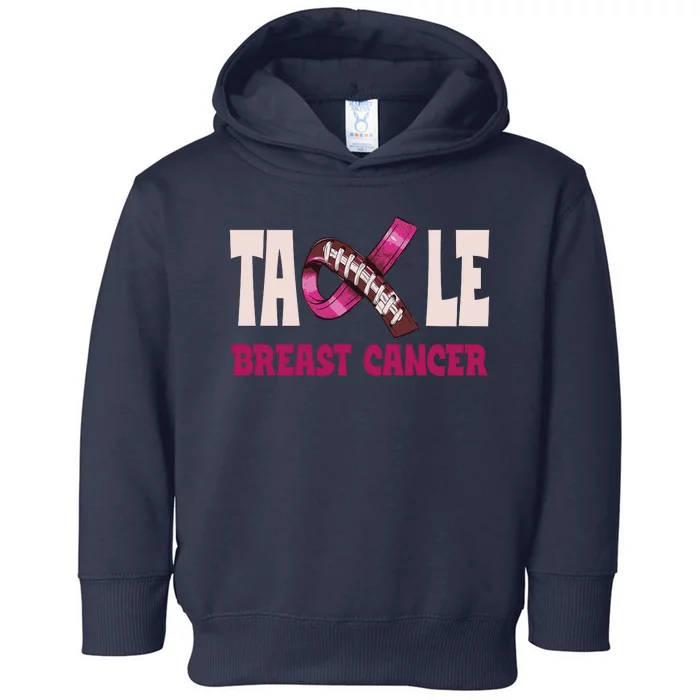 Tackle Breast Cancer Awareness Football Toddler Hoodie