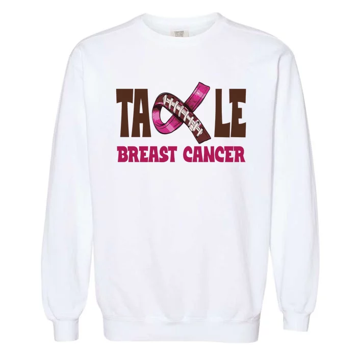 Tackle Breast Cancer Awareness Football Garment-Dyed Sweatshirt