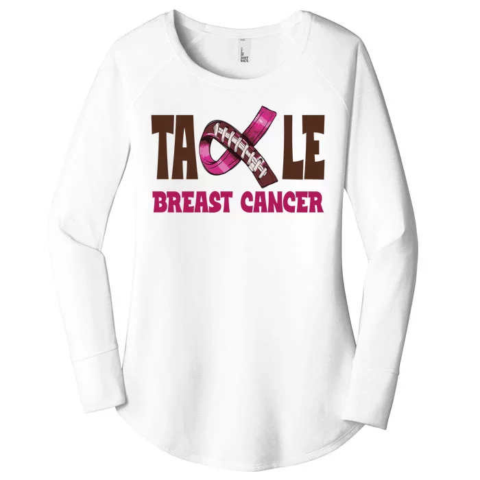 Tackle Breast Cancer Awareness Football Women's Perfect Tri Tunic Long Sleeve Shirt