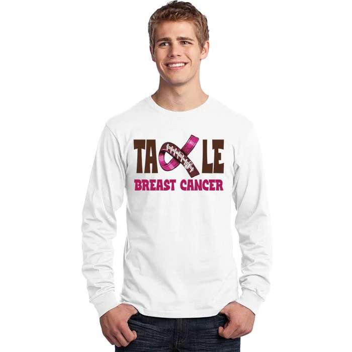 Tackle Breast Cancer Awareness Football Tall Long Sleeve T-Shirt