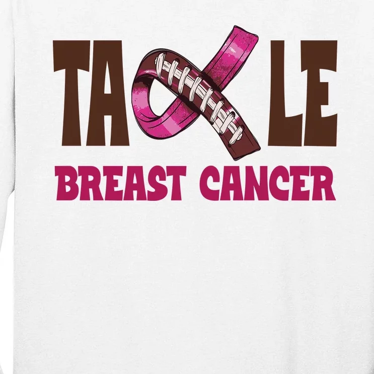 Tackle Breast Cancer Awareness Football Tall Long Sleeve T-Shirt