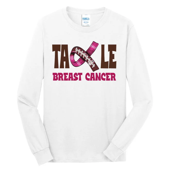 Tackle Breast Cancer Awareness Football Tall Long Sleeve T-Shirt