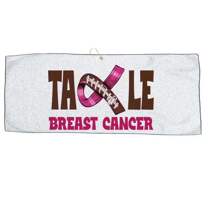 Tackle Breast Cancer Awareness Football Large Microfiber Waffle Golf Towel