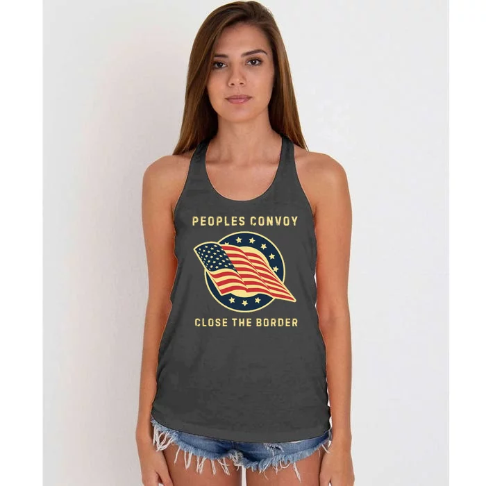 Texas Border Crisis Peoples Convoy Women's Knotted Racerback Tank