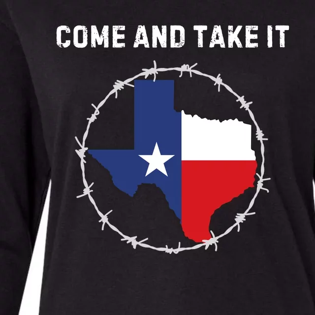 Texas Border Crisis Come And Take It Womens Cotton Relaxed Long Sleeve T-Shirt