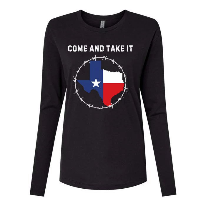 Texas Border Crisis Come And Take It Womens Cotton Relaxed Long Sleeve T-Shirt