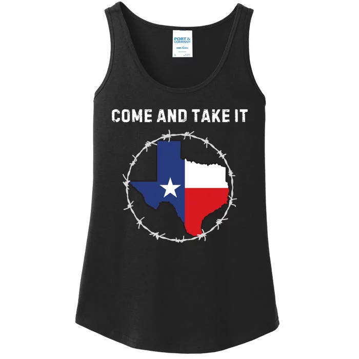 Texas Border Crisis Come And Take It Ladies Essential Tank