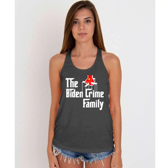 The Biden Crime Family Chinese Puppet Humor Women's Knotted Racerback Tank