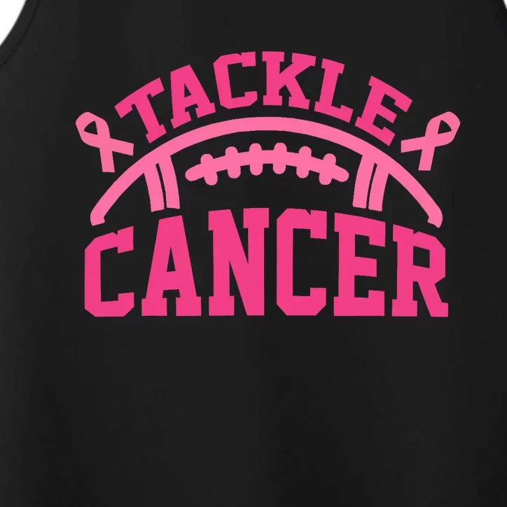 Tackle Breast Cancer Awareness Football Pink Ribbon Boy Kids Performance Tank