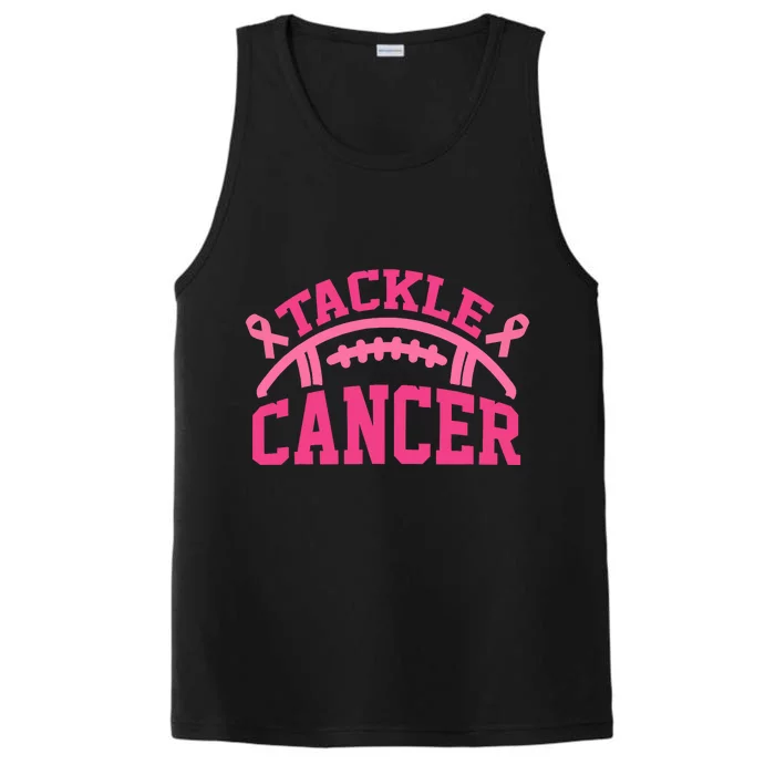 Tackle Breast Cancer Awareness Football Pink Ribbon Boy Kids Performance Tank