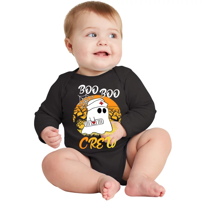 The Boo Crew Halloween Ghost The Boo Crew Nurse Baby Long Sleeve Bodysuit