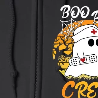 The Boo Crew Halloween Ghost The Boo Crew Nurse Full Zip Hoodie