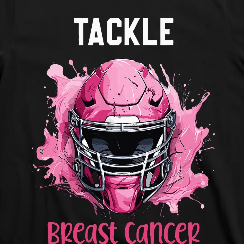 Tackle Breast Cancer Awareness Pink Ribbon Football Kids T-Shirt