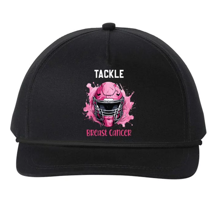 Tackle Breast Cancer Awareness Pink Ribbon Football Kids Snapback Five-Panel Rope Hat