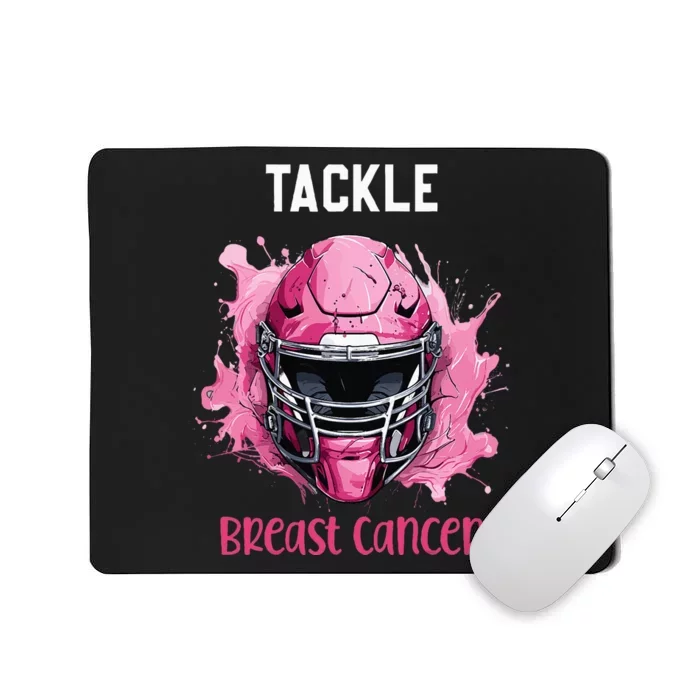 Tackle Breast Cancer Awareness Pink Ribbon Football Kids Mousepad