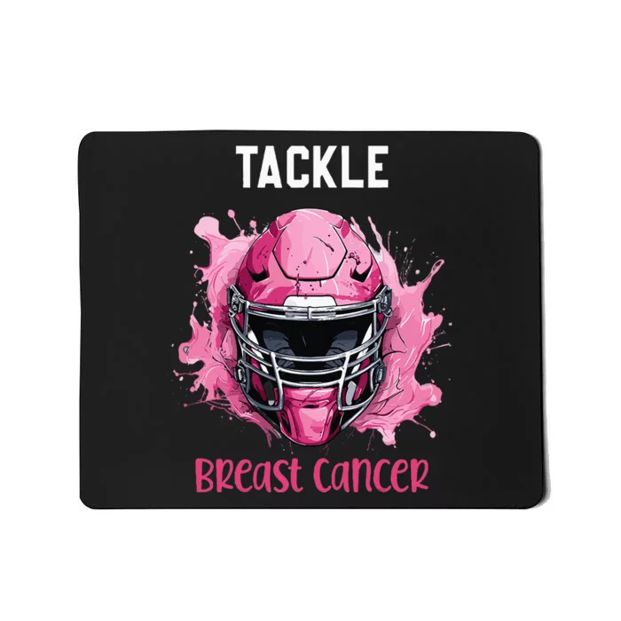 Tackle Breast Cancer Awareness Pink Ribbon Football Kids Mousepad