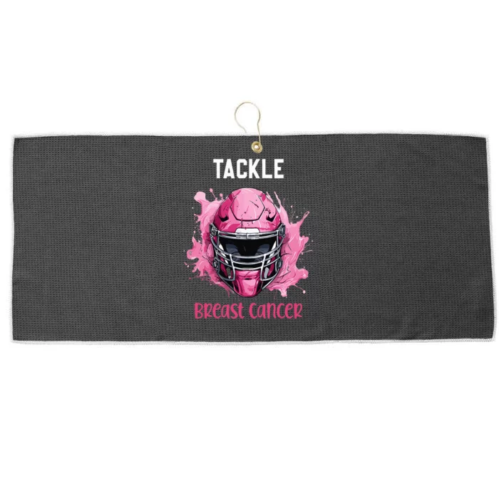 Tackle Breast Cancer Awareness Pink Ribbon Football Kids Large Microfiber Waffle Golf Towel