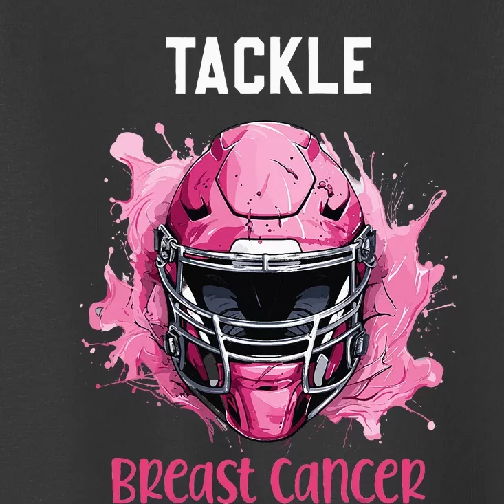 Tackle Breast Cancer Awareness Pink Ribbon Football Kids Toddler T-Shirt